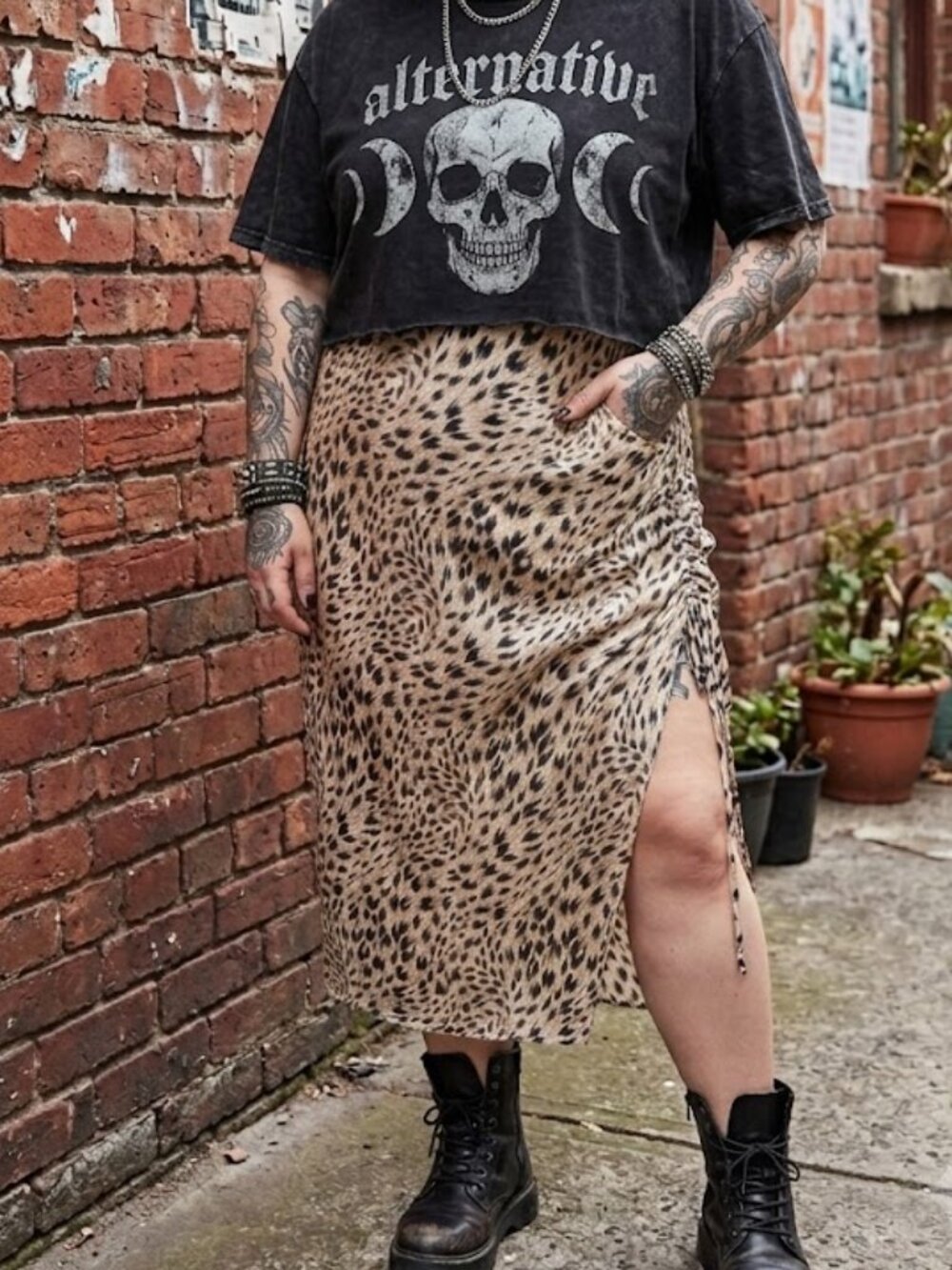 Secret Treasures Y2K Cheetah Print Satin Nightgown L